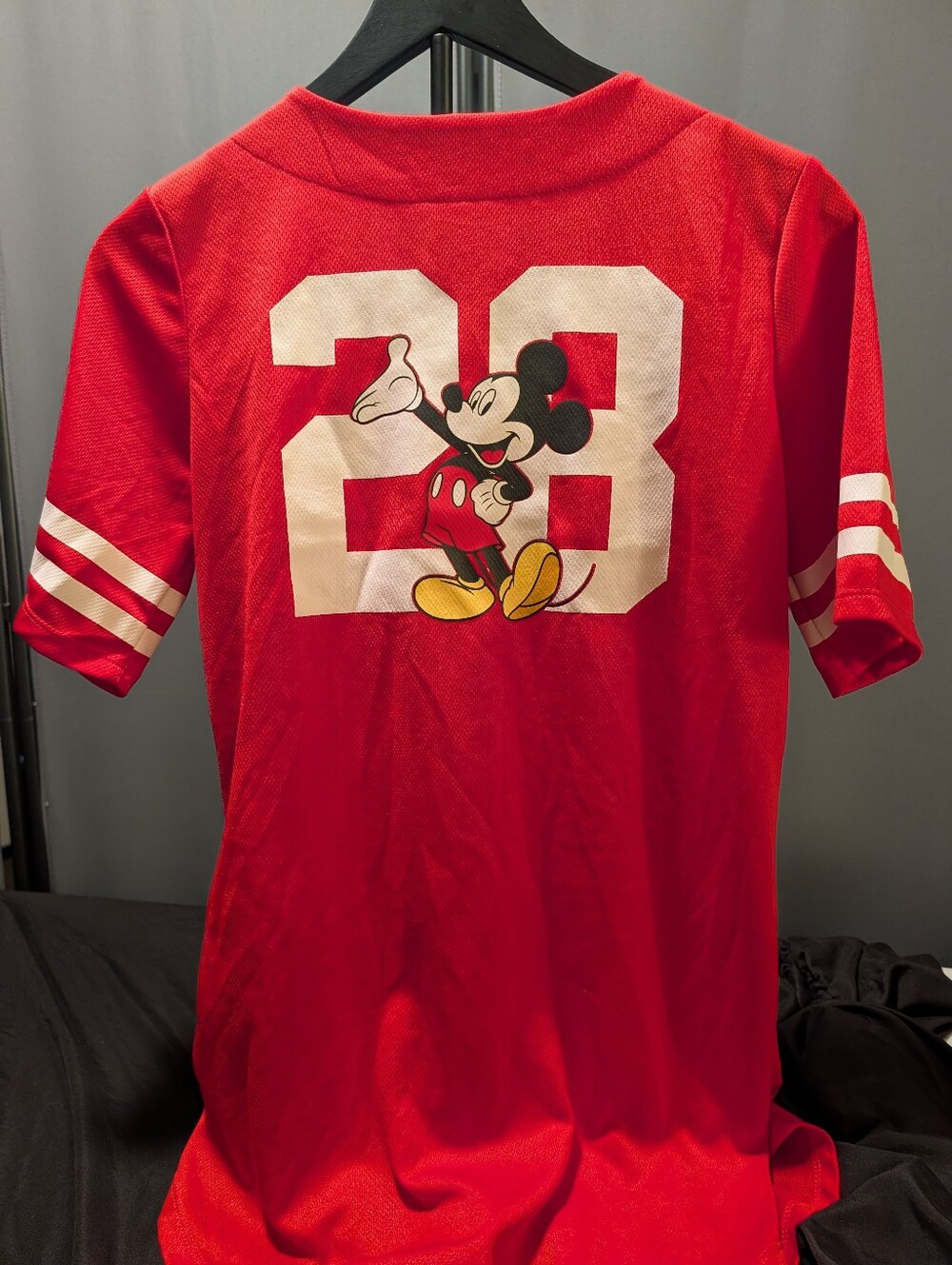 Disney Mickey Mouse Red Women's Mesium Baseball Jersey - Picture 5 of 7